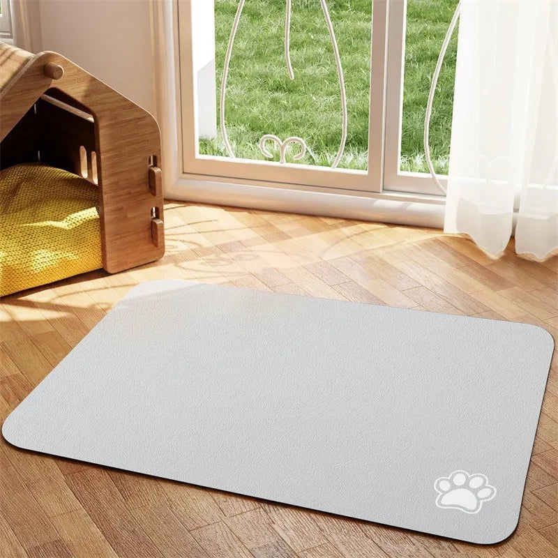 Pet Feeding Mat-Absorbent Pet Placemat for Food and Water Bowl, with Waterproof Rubber Backing, Quick Dry Water Mat for Dog Cat