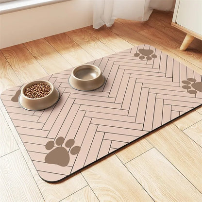 Pet Feeding Mat-Absorbent Pet Placemat for Food and Water Bowl, with Waterproof Rubber Backing, Quick Dry Water Mat for Dog Cat