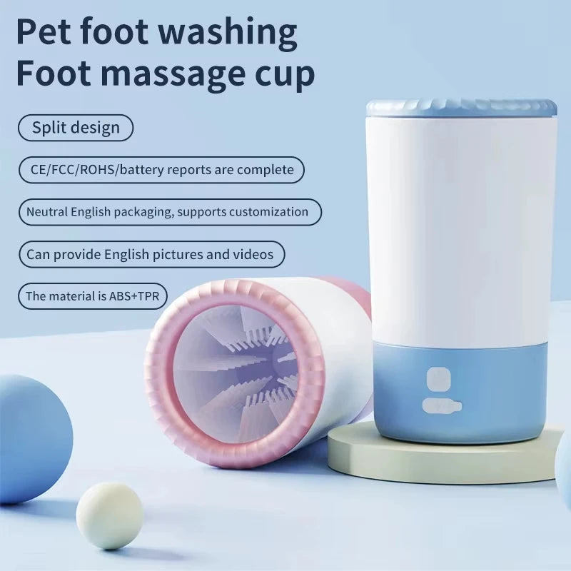 Automatic Electric Pet Paw Cleaner Portable Low Noise Waterproof Foot Washing Cup for Small Medium Pets