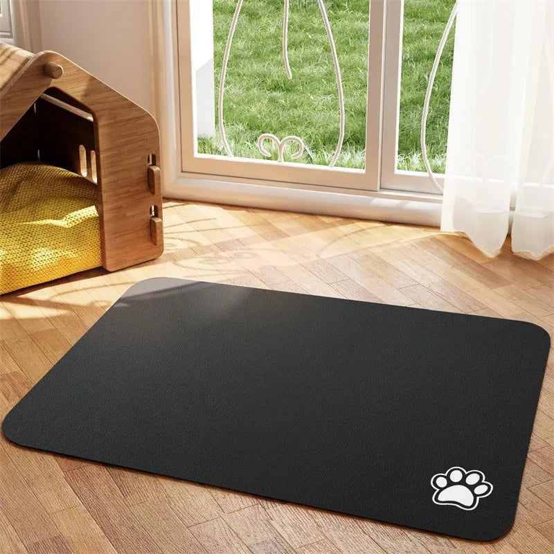 Pet Feeding Mat-Absorbent Pet Placemat for Food and Water Bowl, with Waterproof Rubber Backing, Quick Dry Water Mat for Dog Cat