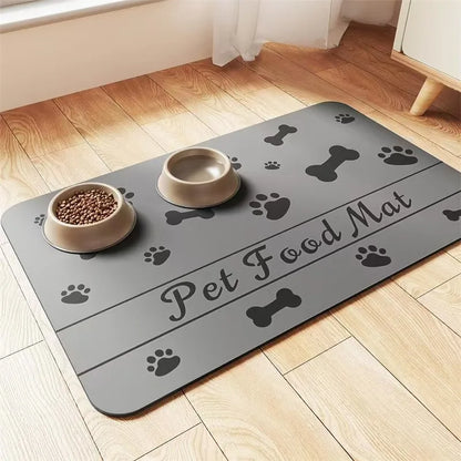 Pet Feeding Mat-Absorbent Pet Placemat for Food and Water Bowl, with Waterproof Rubber Backing, Quick Dry Water Mat for Dog Cat