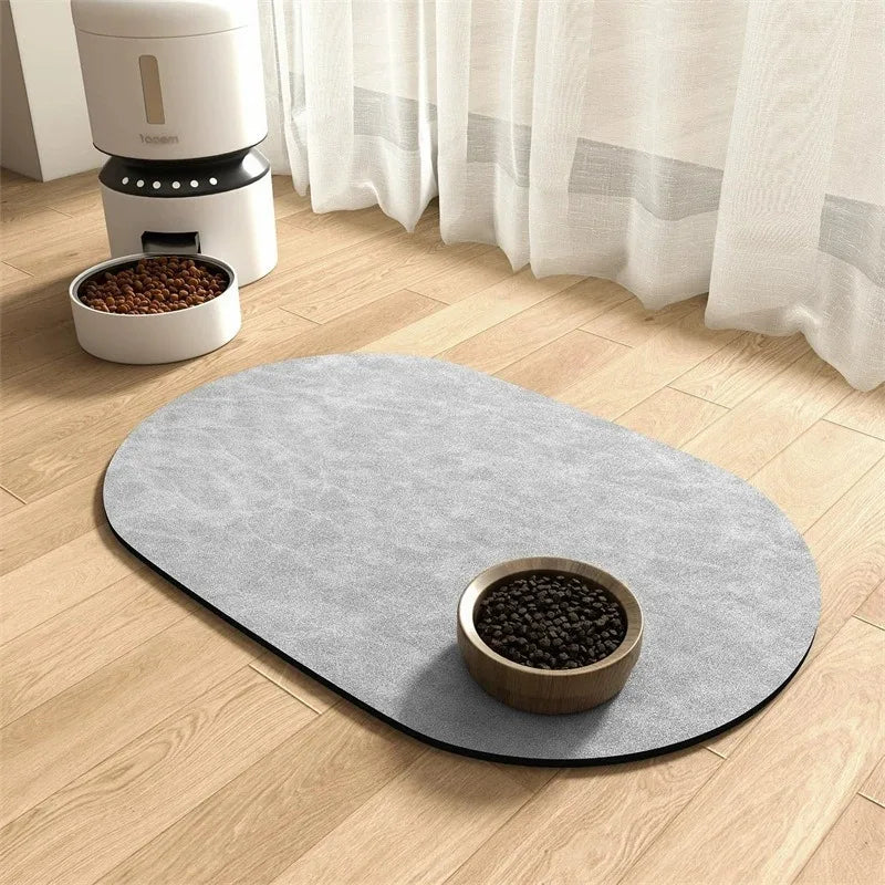 Pet Feeding Mat-Absorbent Pet Placemat for Food and Water Bowl, with Waterproof Rubber Backing, Quick Dry Water Mat for Dog Cat